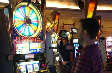 Filming yourself playing a slot machine