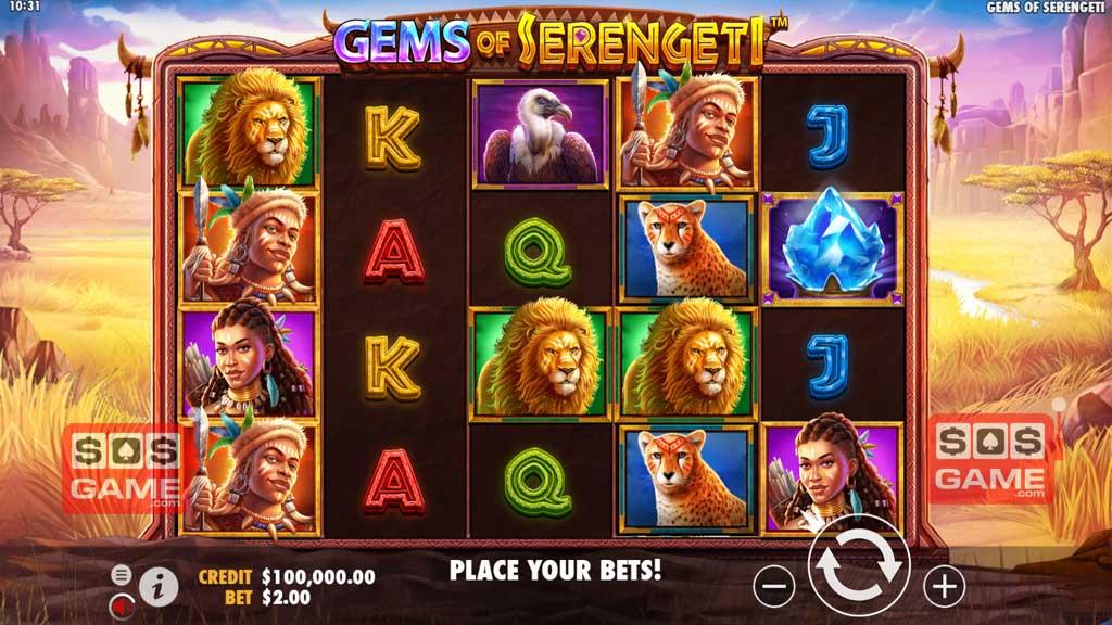 Gems of Serengeti Slot Screenshot