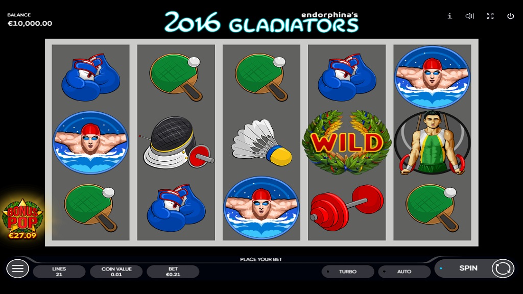 Screenshot of 2016 Gladiators slot from Endorphina