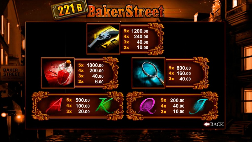 Screenshot of 221B Baker Street slot from Merkur Gaming