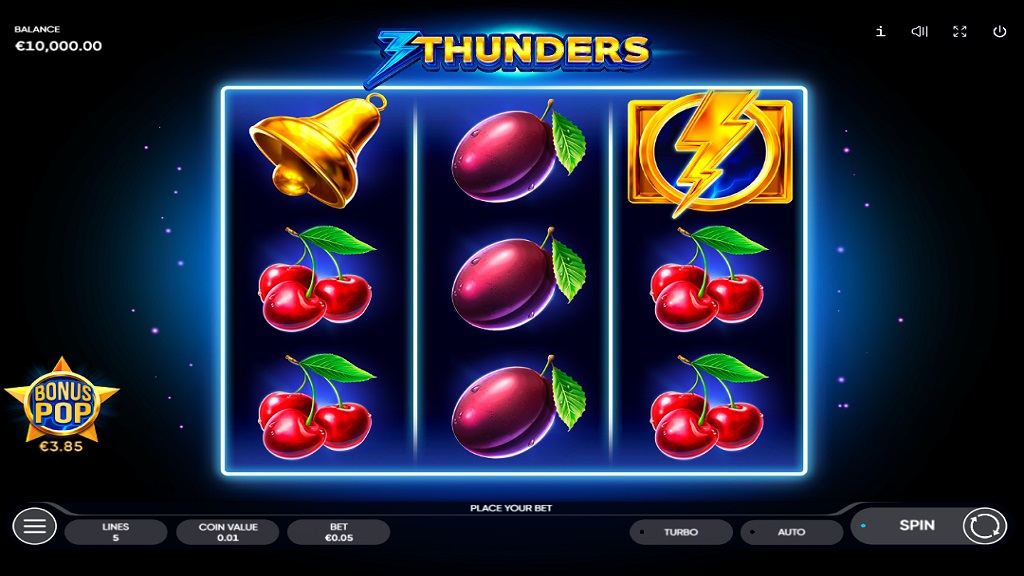 Screenshot of 3 Thunders slot from Endorphina