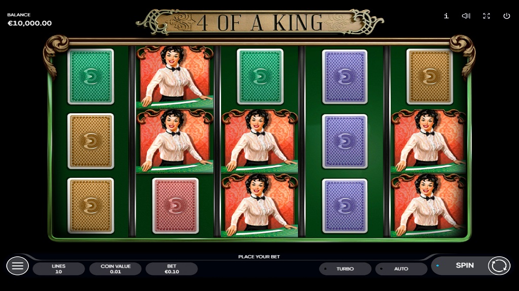 Screenshot of 4 of a King slot from Endorphina