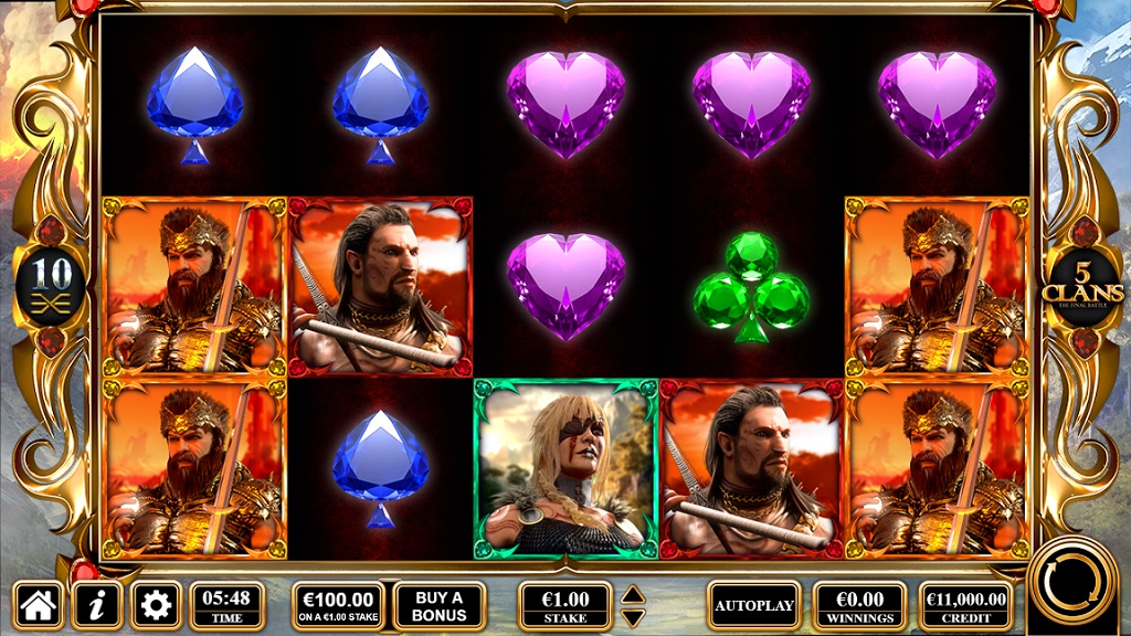 Screenshot of 5 Clans the Final Battle slot from Yggdrasil Gaming