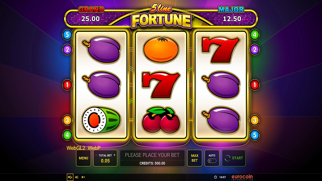 Screenshot of 5 Line Fortune slot from Green Tube