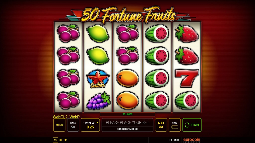 Screenshot of 50 Fortune Fruits slot from Green Tube