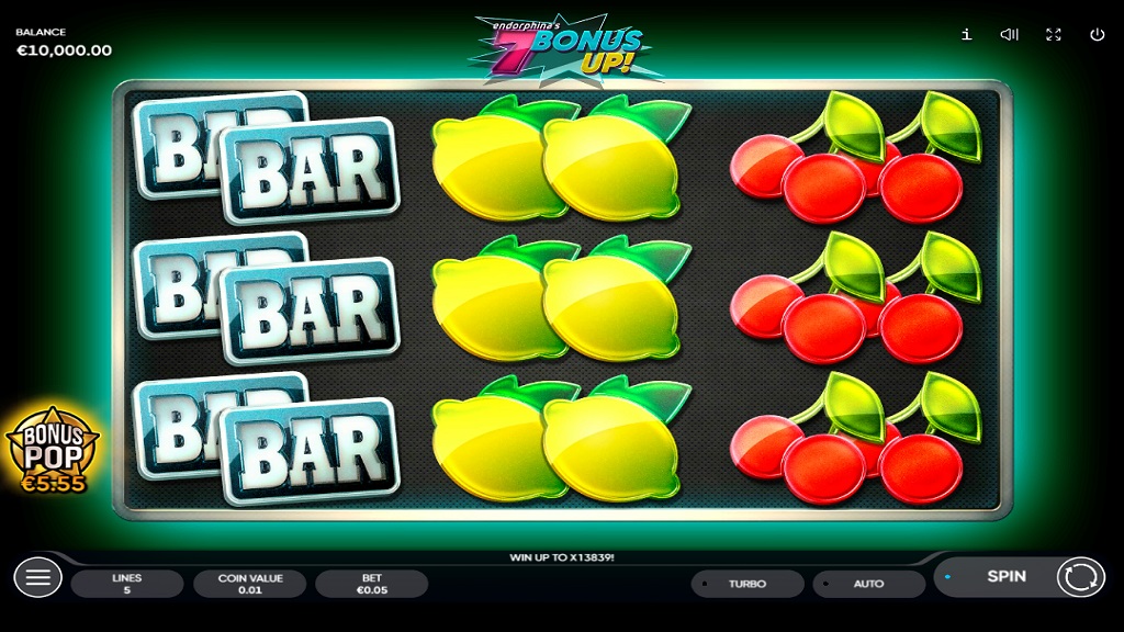 Screenshot of 7 Bonus Up slot from Endorphina