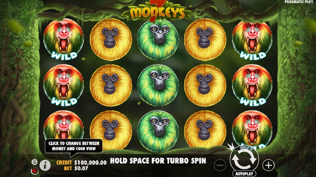 Screenshot of 7 Monkeys slot from Pragmatic Pla