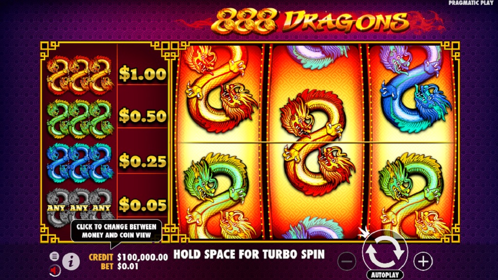 Screenshot of 888 Dragons slot from Pragmatic Play