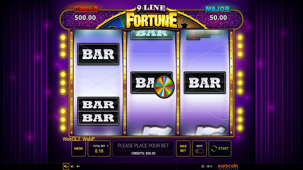 Screenshot of 9 Line Fortune slot from Green Tube