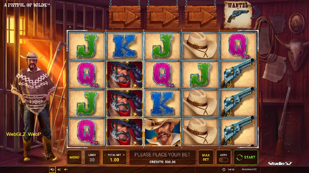 Screenshot of A Fistful of Wilds slot from Green Tube