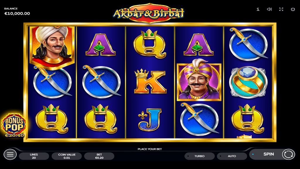 Screenshot of Akbar & Birbal slot from Endorphina