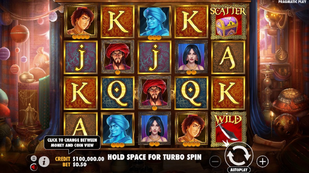 Screenshot of Aladdin’s Treasure slot from Pragmatic Play