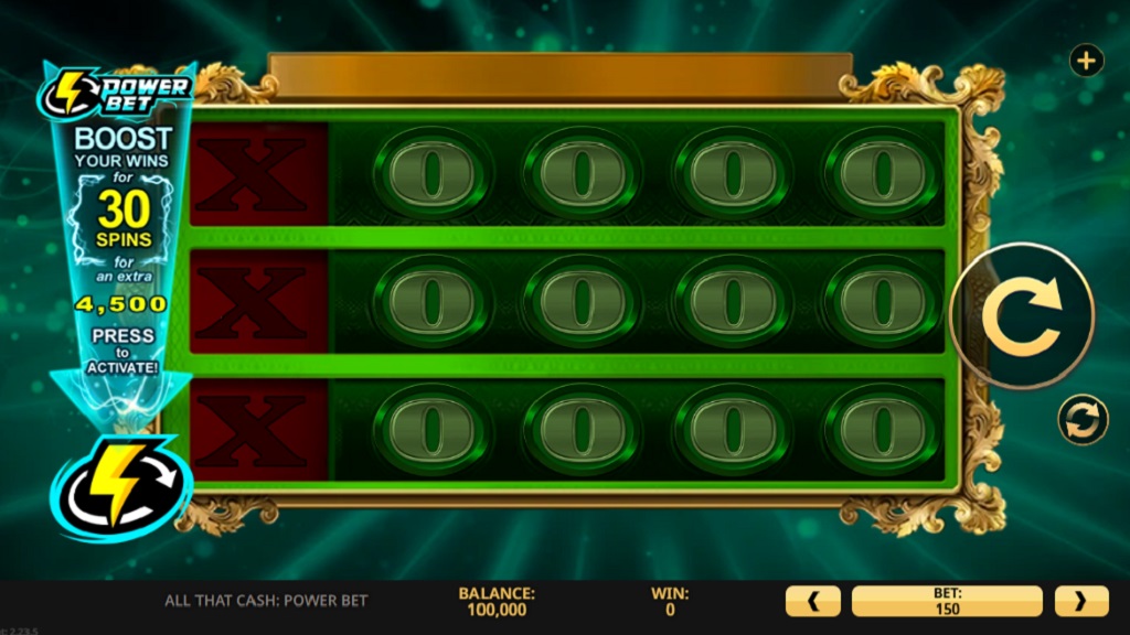 Screenshot of All That Cash Power Bet slot from High 5