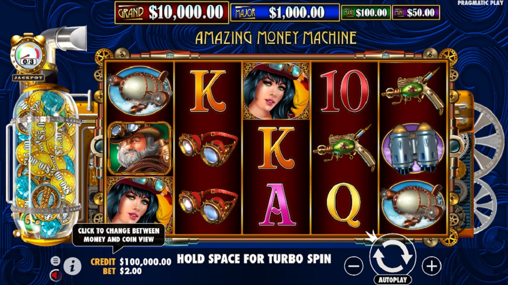 Screenshot of The Amazing Money Machine slot from Pragmatic Play