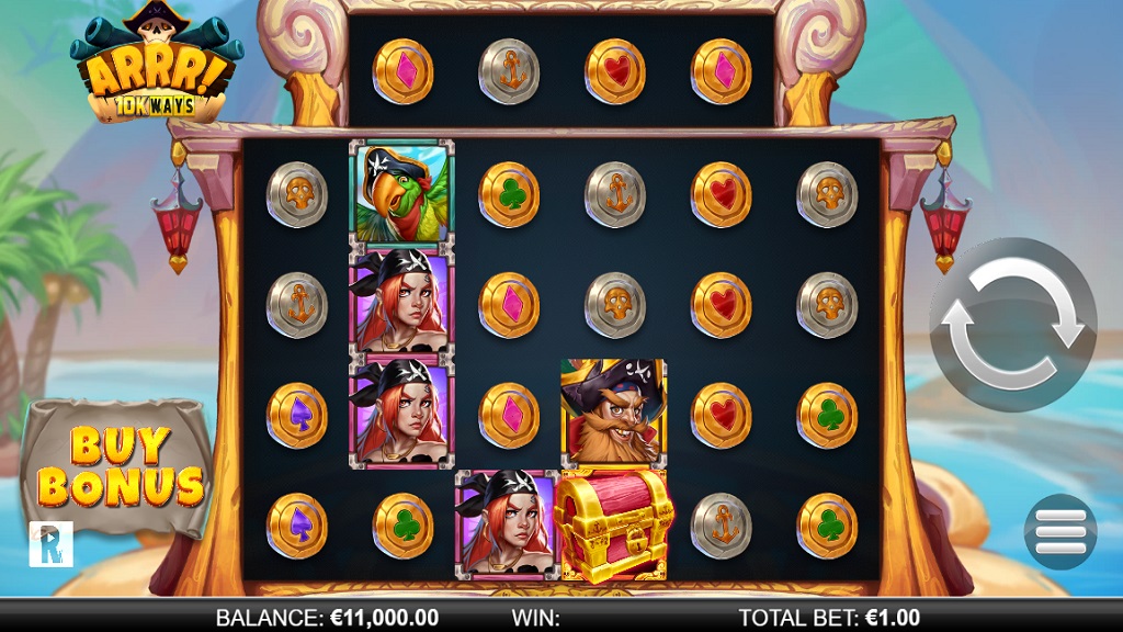 Screenshot of Arrr 10k Ways slot from Yggdrasil Gaming