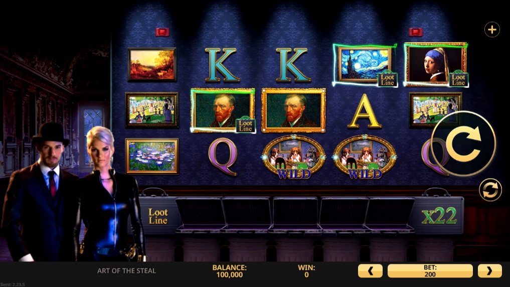 Screenshot of Art of the Steal slot from High 5