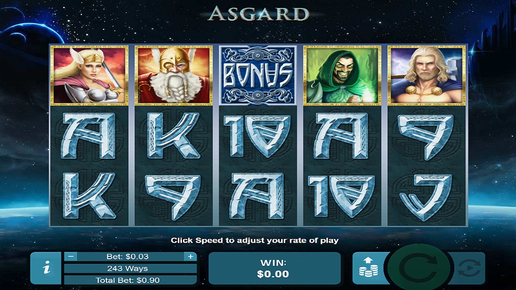 Screenshot of Asgard slot from Real Time Gaming