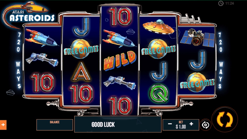 Screenshot of Asteroids slot from Pariplay