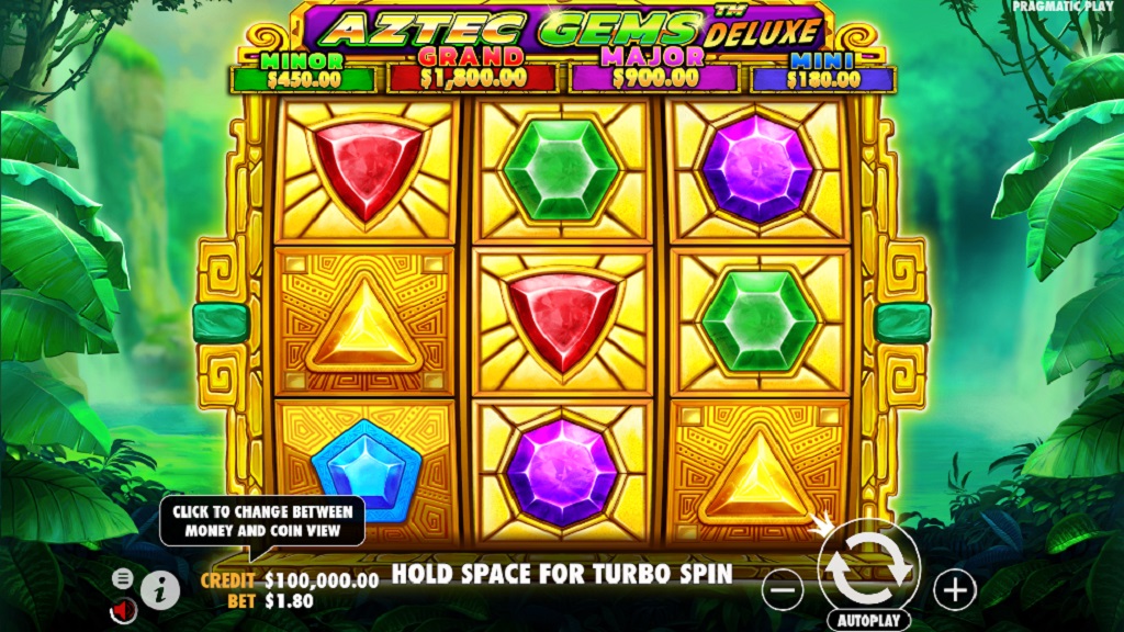 Screenshot of Aztec Gems Deluxe slot from Pragmatic Play
