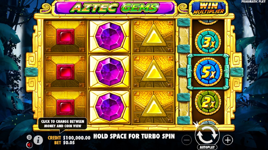 Screenshot of Aztec Gems from Pragmatic Play