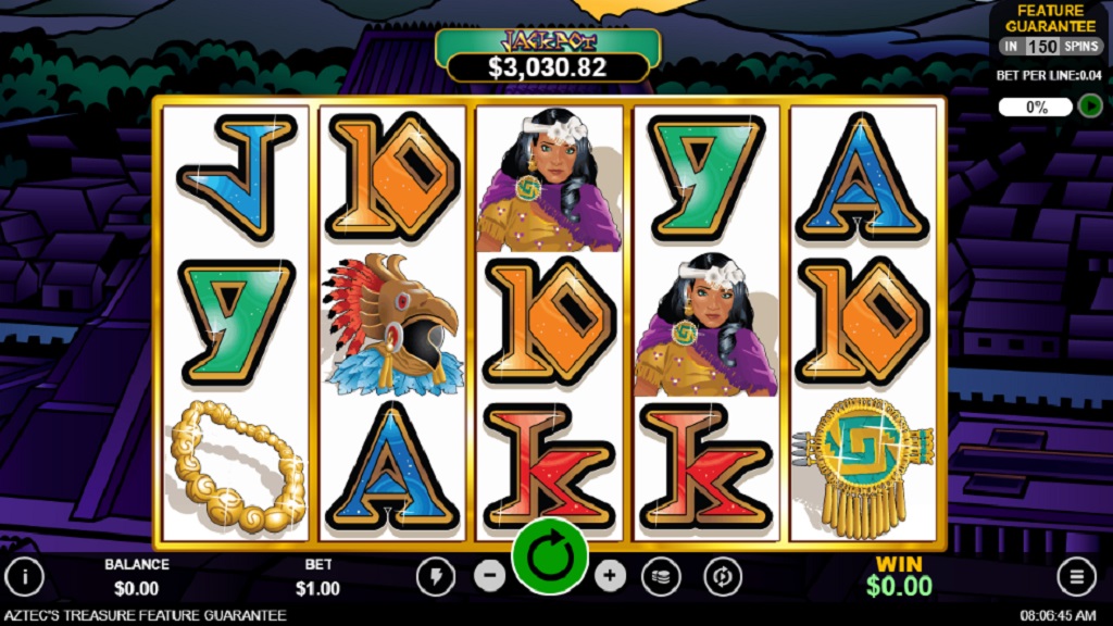 from Real Time Gaming Screenshot of Aztec's Treasure Feature Guarantee slot from Real Time Gaming