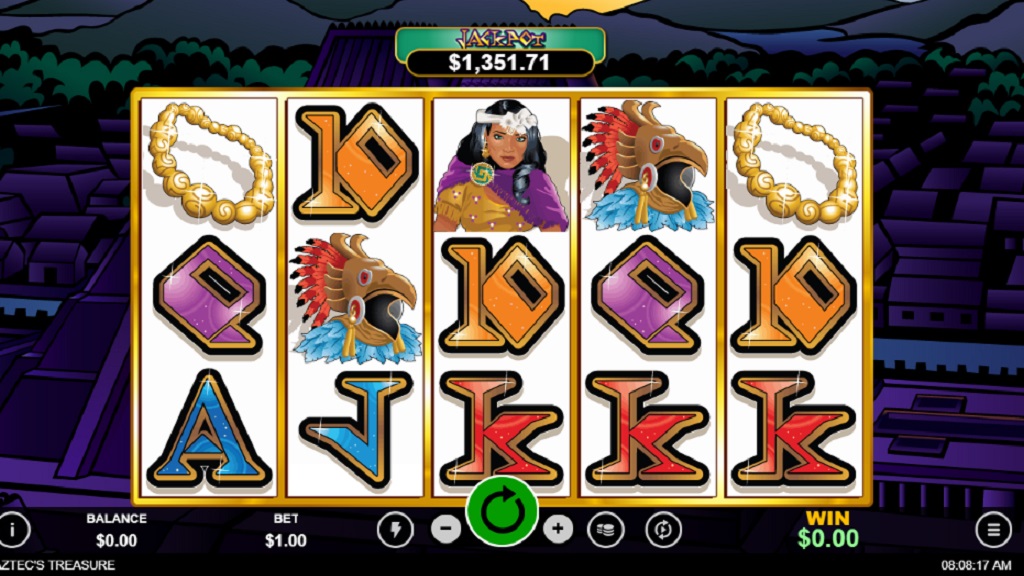 Screenshot of Aztec's Treasure slot from Real Time Gaming