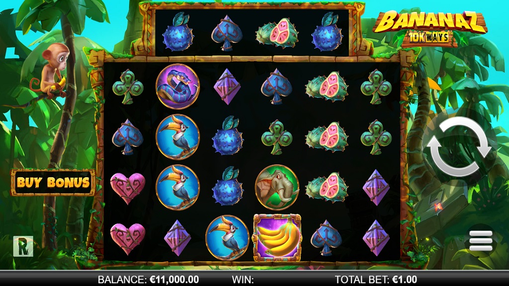 Screenshot of Bananaz 10k Ways slot from Yggdrasil Gaming