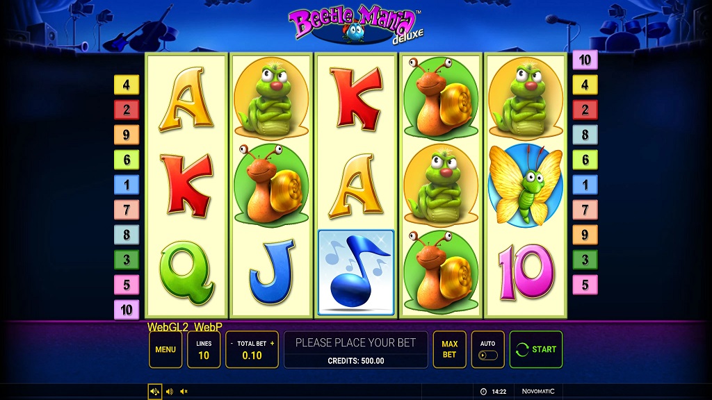 Screenshot of Beetle Mania Deluxe slot from Green Tube