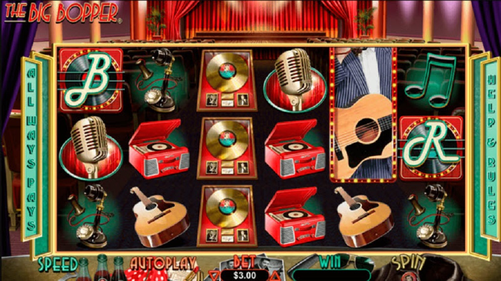 Screenshot of Big Bopper slot from Real Time Gaming