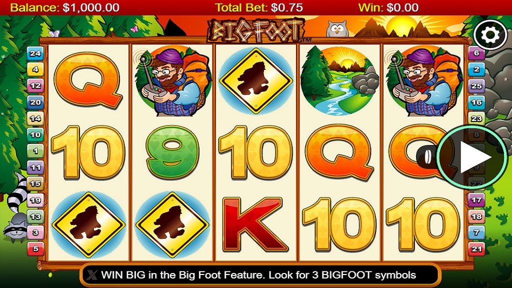 Screenshot of Big Foot slot from NextGen Gaming