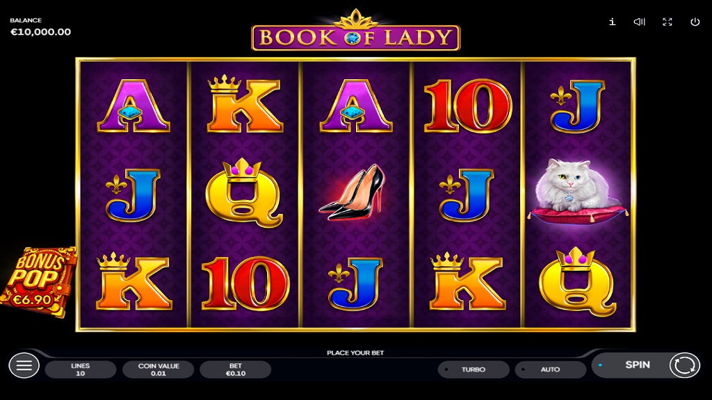 Screenshot of Book of Lady slot from Endorphina