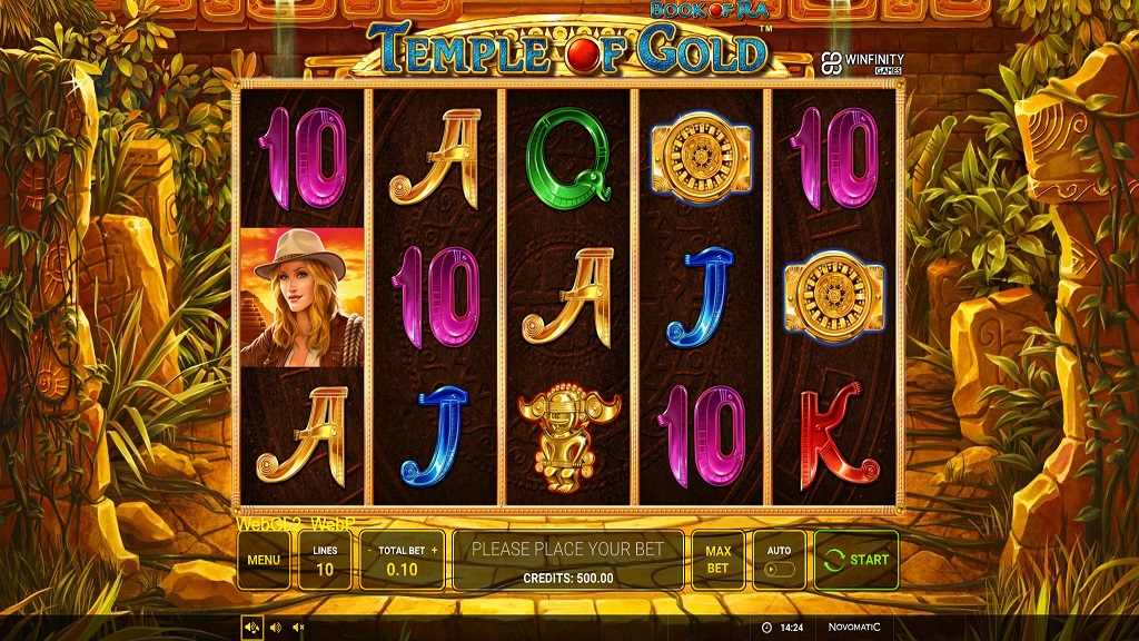 Screenshot of Book of Ra - Temple of Gold slot from Green Tube