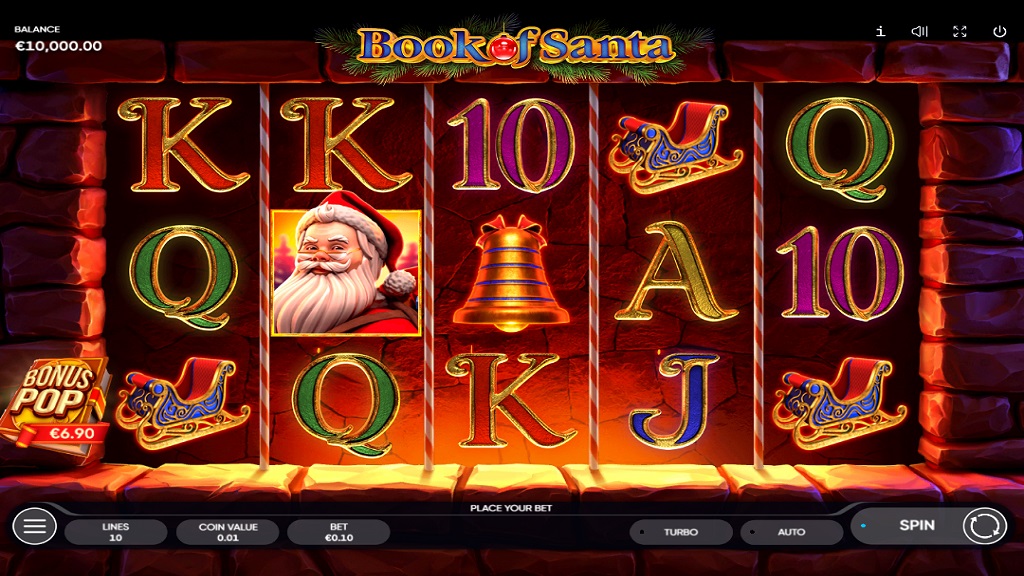 Screenshot of Book of Santa slot from Endorphina