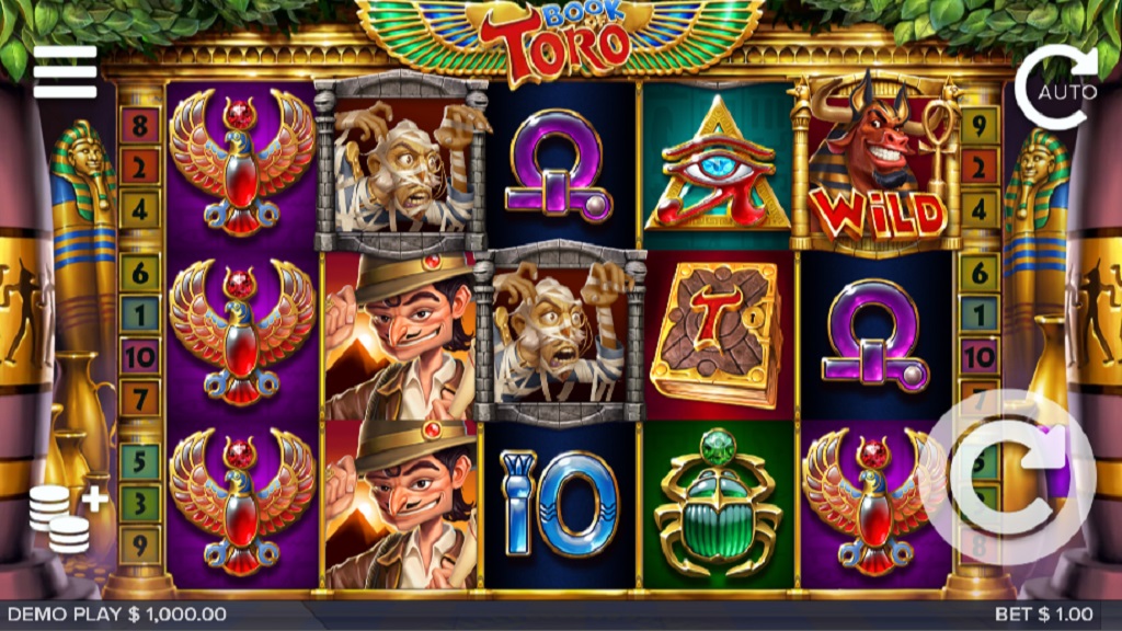 Screenshot of Book of Toro slot from Elk Studios