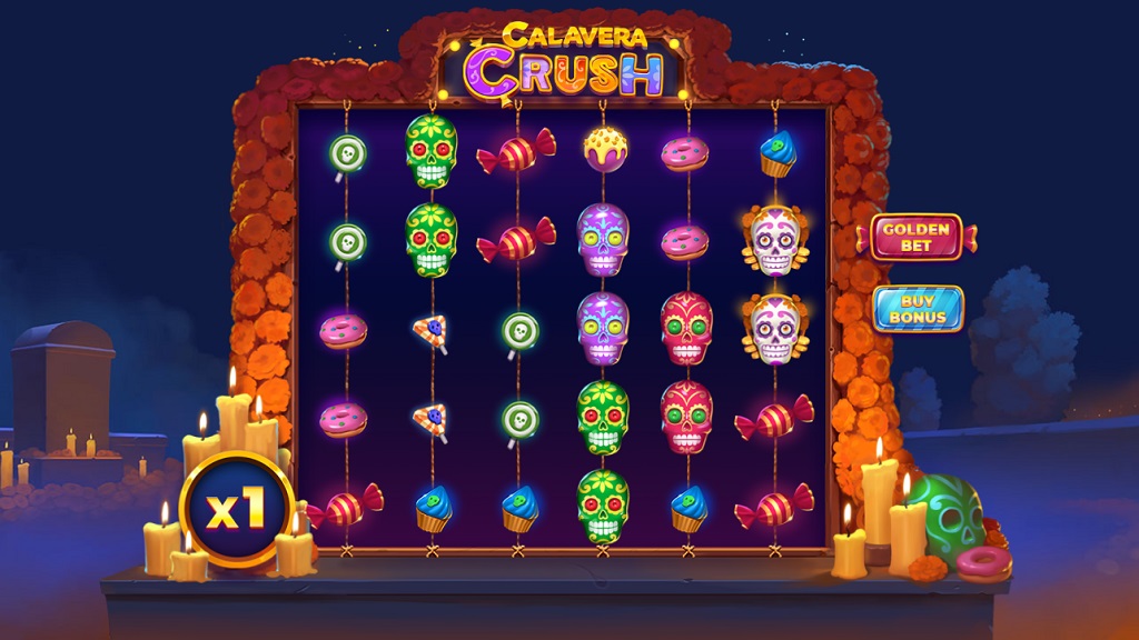 Screenshot of Calavera Crush slot from Yggdrasil Gaming