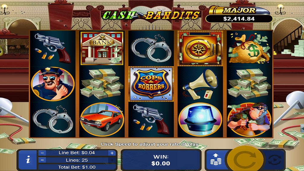 Screenshot of Cash Bandits slot from Real Time Gaming