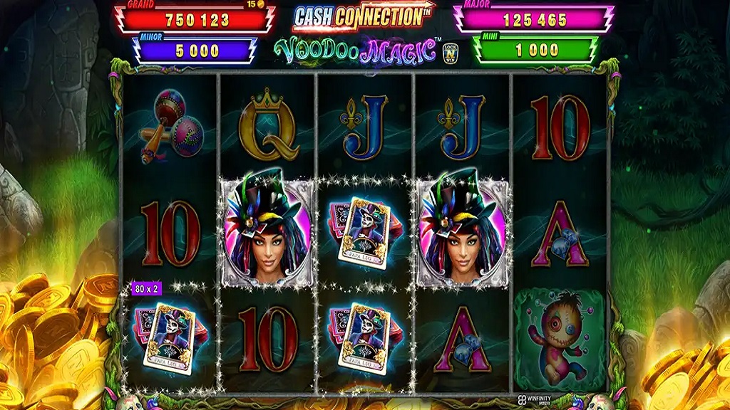 Screenshot of Cash Connection Voodoo Magic slot from Green Tube