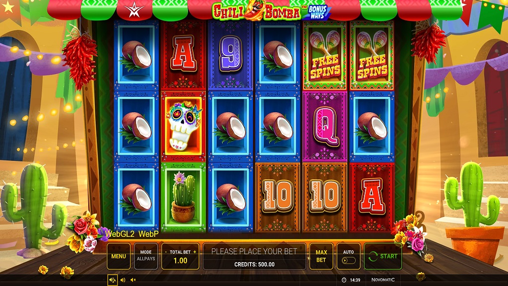 Screenshot of Chili Bomba slot from Green Tube