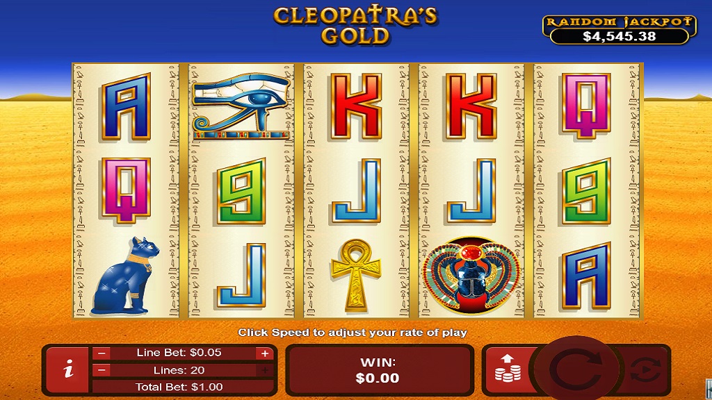 Screenshot of Cleopatra's Gold slot from Real Time Gaming