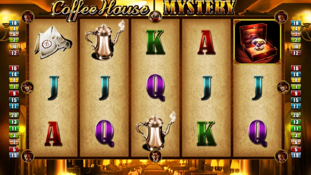 Screenshot of Coffee House Mystery slot from Merkur Gaming