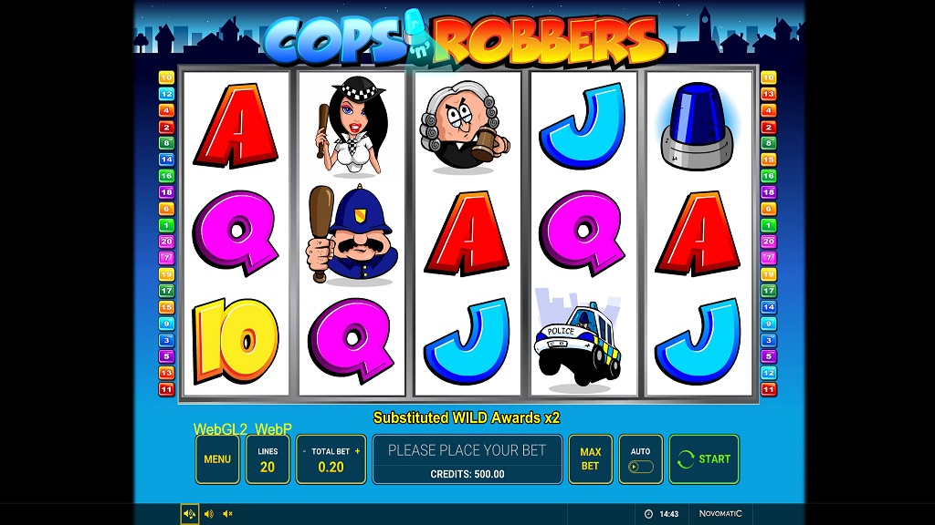 Screenshot of Cops and Robbers slot from Green Tube
