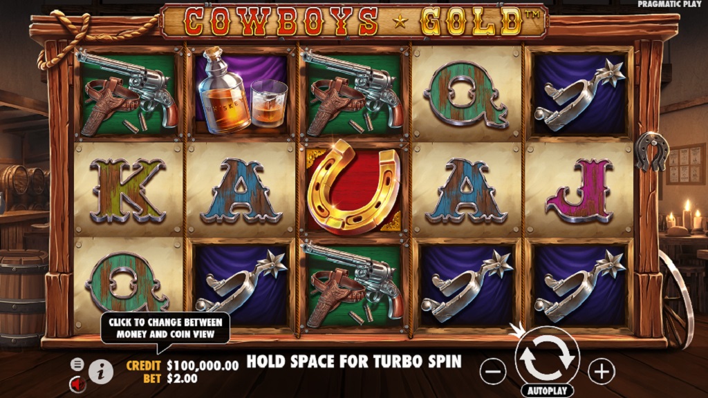 Screenshot of Cowboys Gold slot from Pragmatic Play