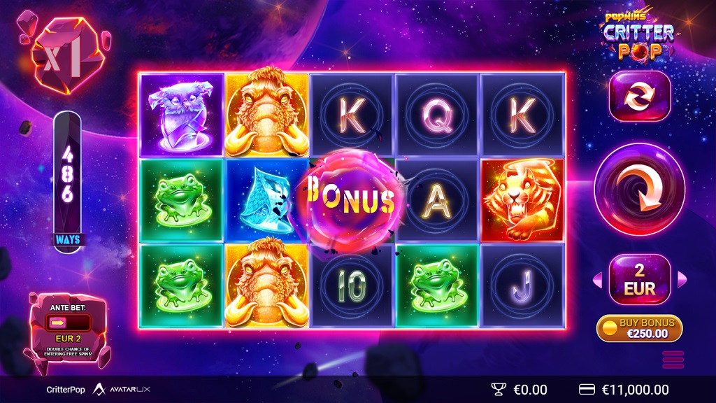 Screenshot of CritterPop slot from Yggdrasil Gaming