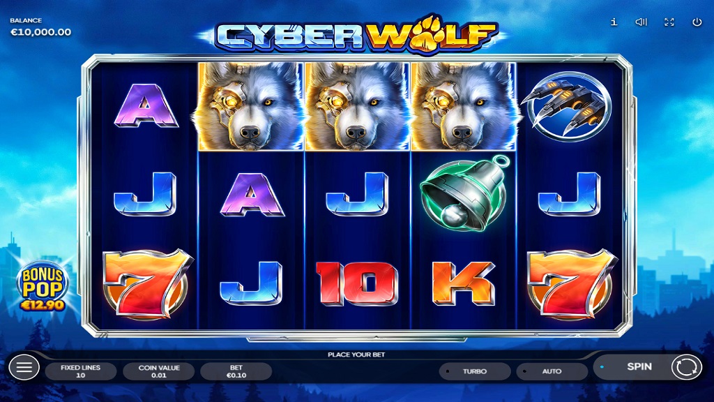 Screenshot of Cyber Wolf slot from Endorphina