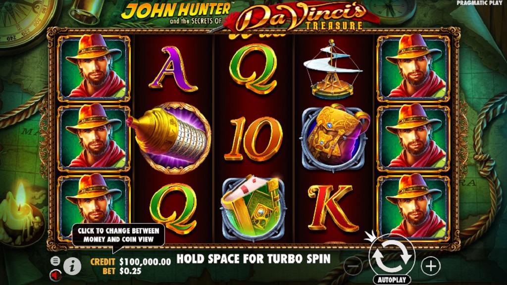 Screenshot of Da Vinci’s Treasure slot from Pragmatic Play