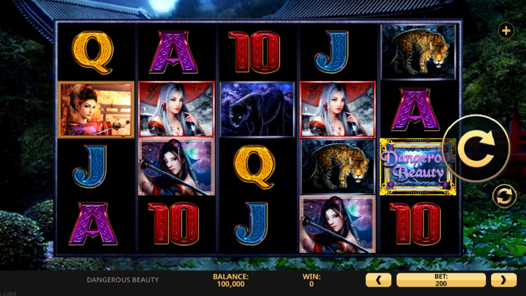 Screenshot of Dangerous Beauty slot from High 5