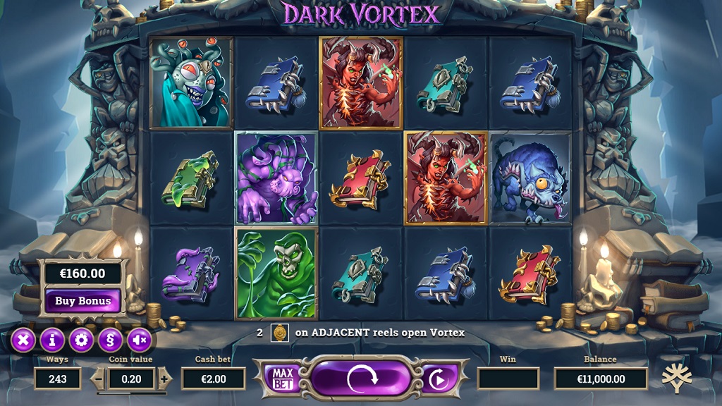 Screenshot of Dark Vortex slot from Yggdrasil Gaming