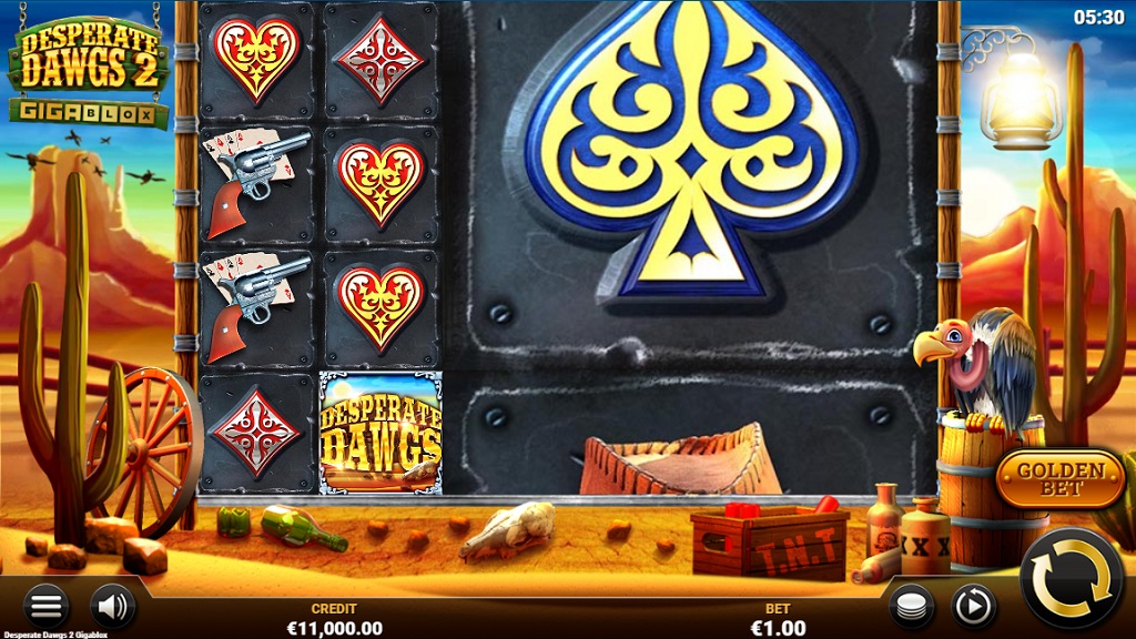 Screenshot of Desperate Dawgs 2 slot from Yggdrasil Gaming