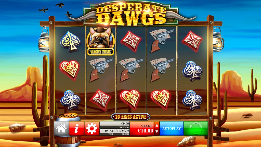 Screenshot of Desperate Dawgs slot from Yggdrasil Gaming