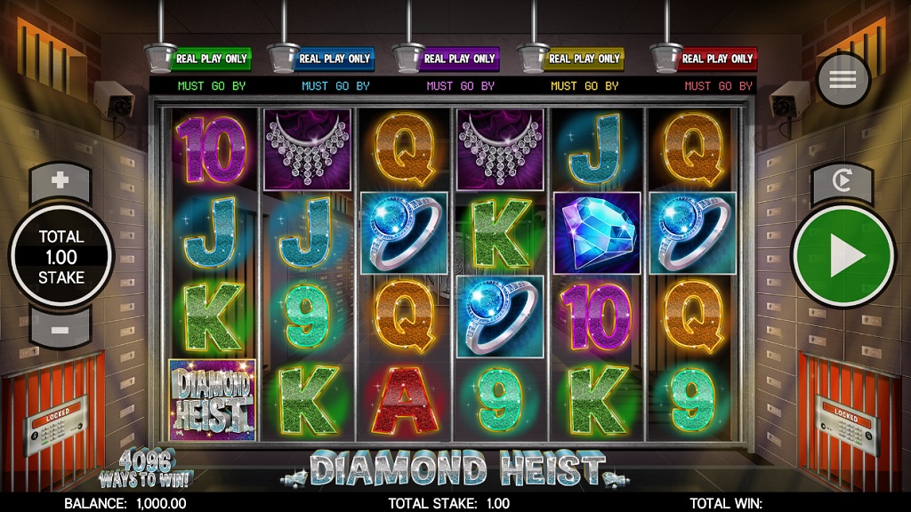 Screenshot of Diamond Heist slot from Core Gaming